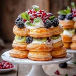 Flaky puff pastry with sweet filling