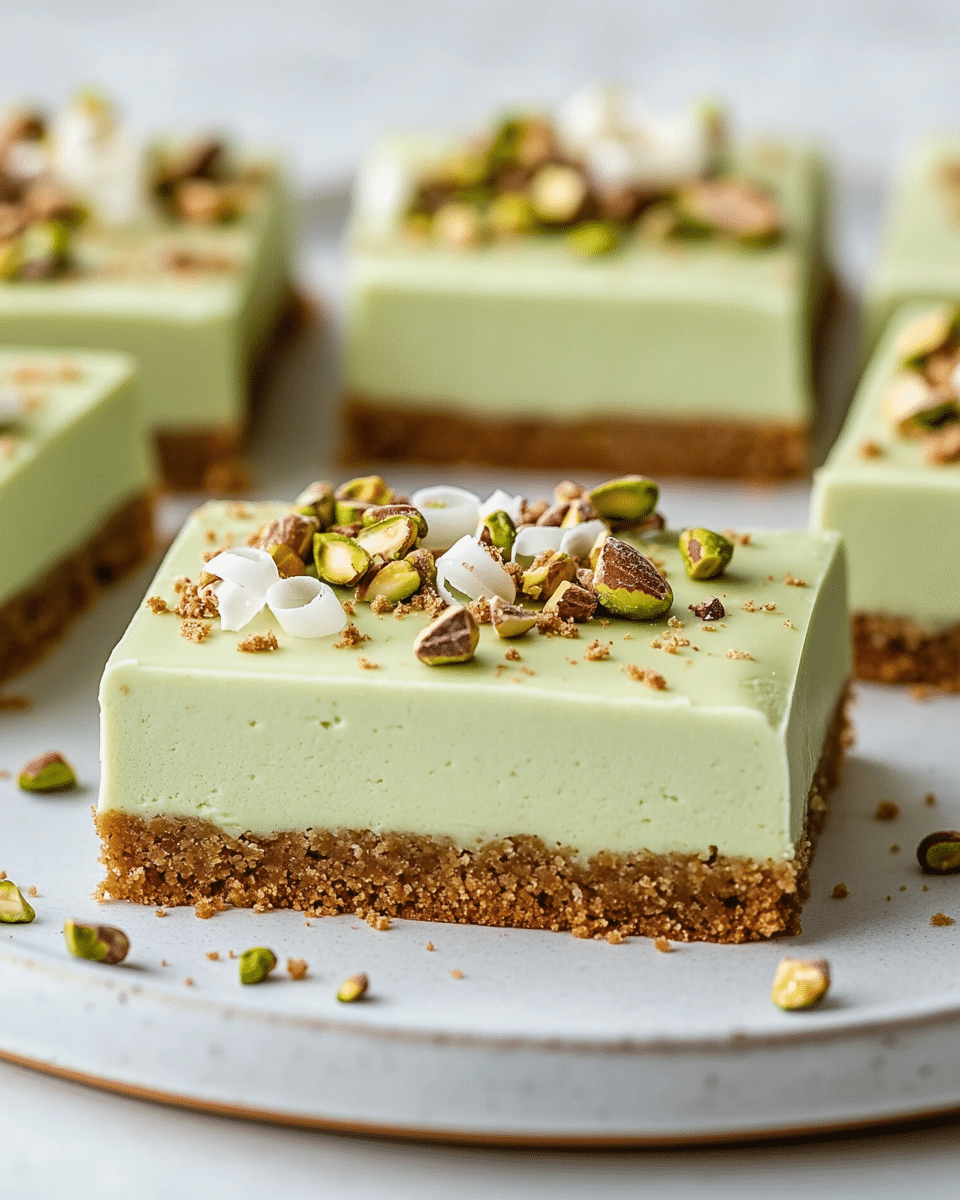 easy pistachio dessert recipes no bake on plate