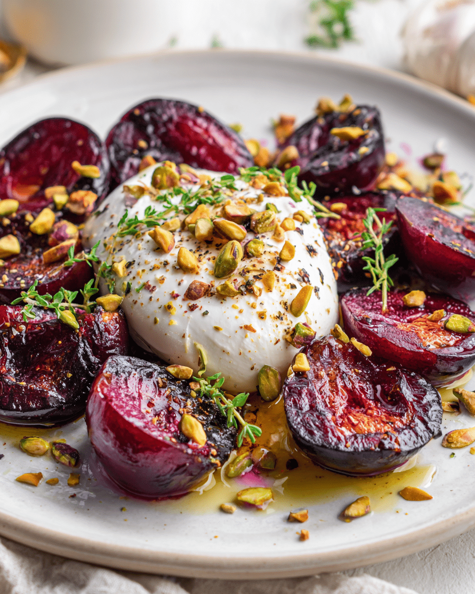 Burrata with Roasted Plums