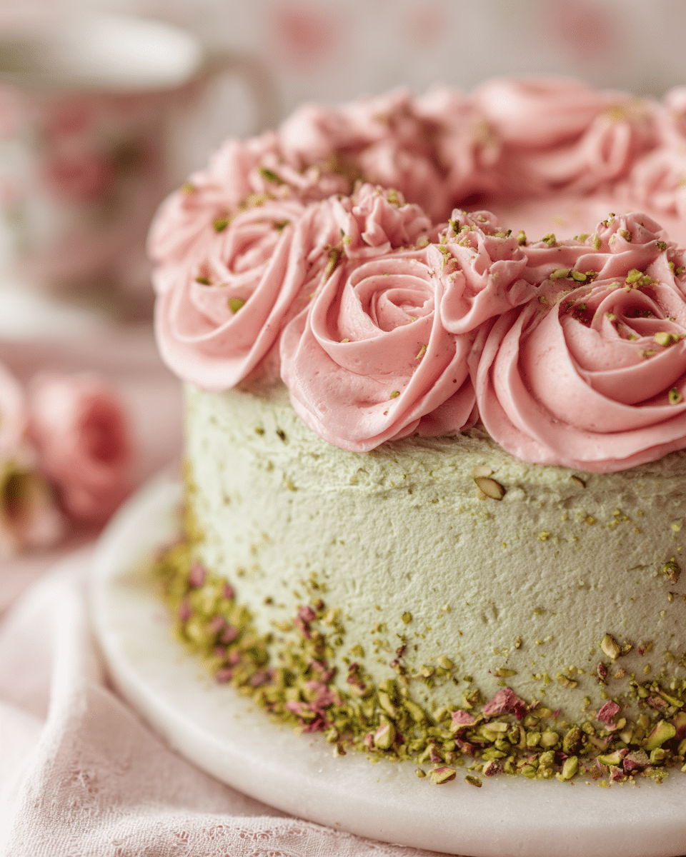 Persian Love Cake with pistachio and rose