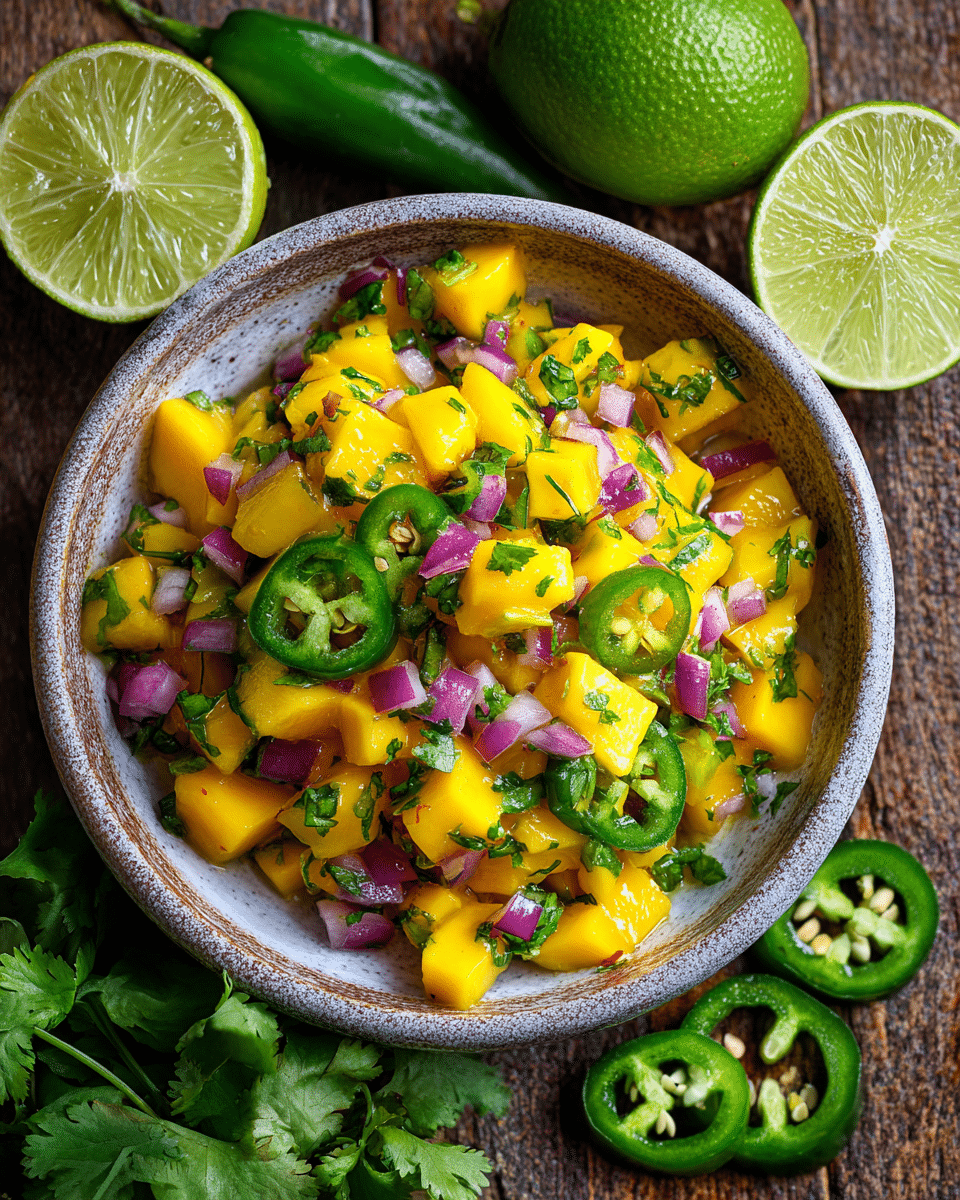 tropical mango dessert salsa with coconut