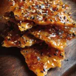 Everything Bagel Brittle snack with seasoning flakes