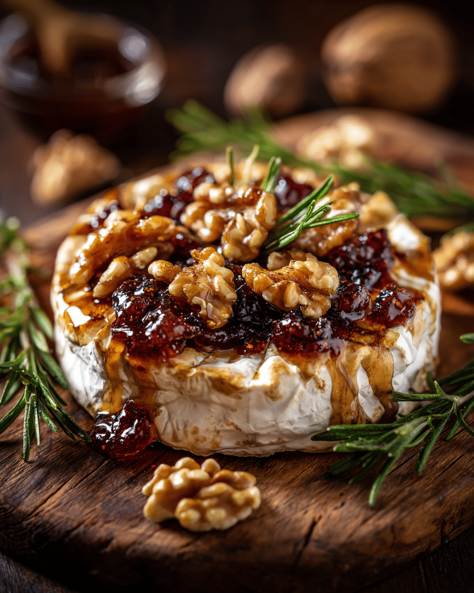 Baked brie with fig jam warm cheese appetizer