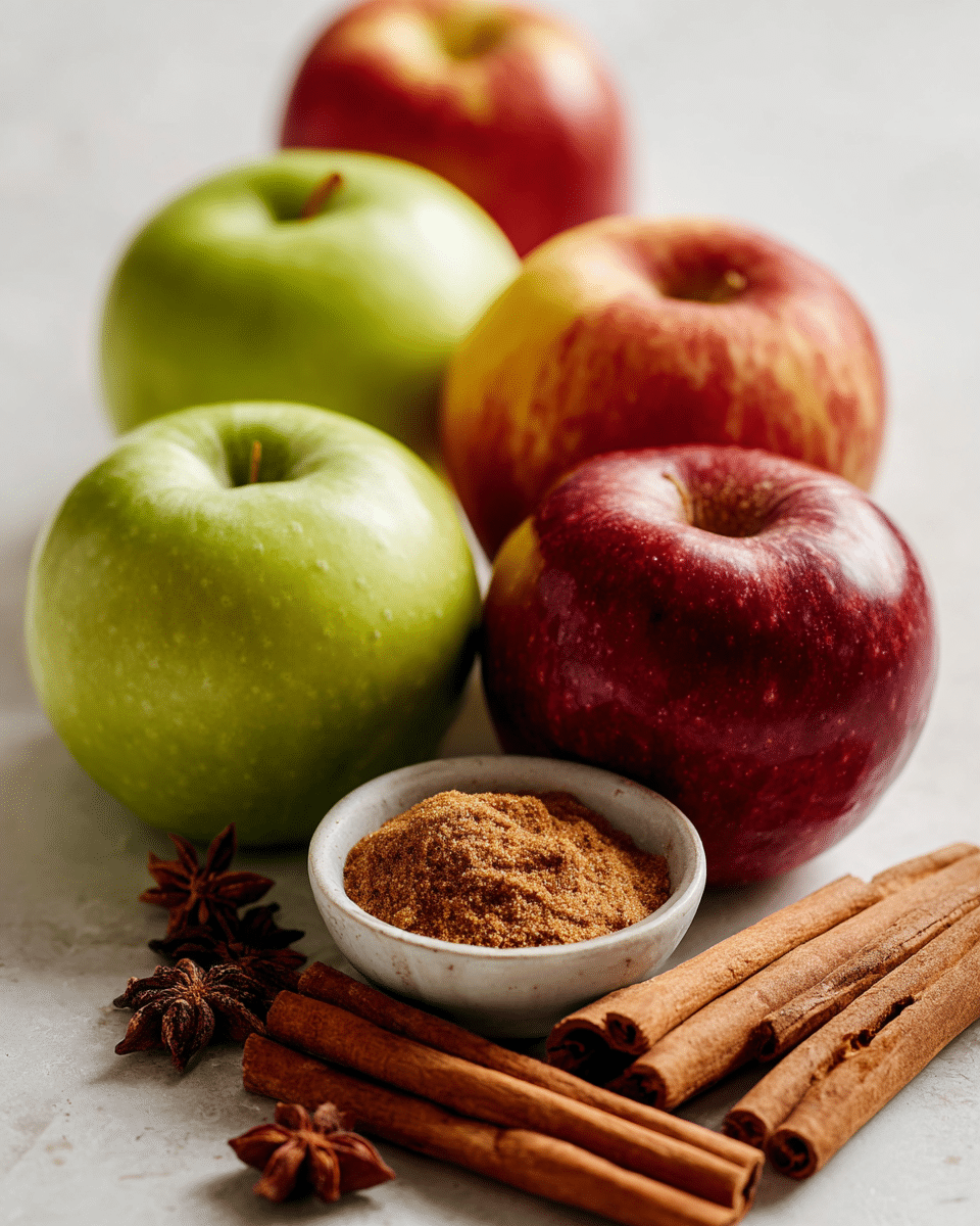 Fresh apples and spices for Apple Pie Salsa Recipe