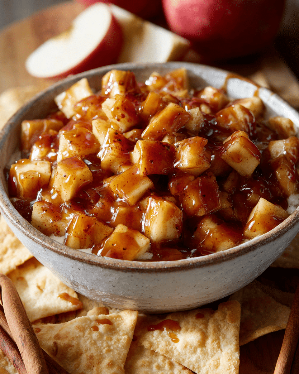 Apple Pie Salsa Recipe served with cinnamon tortilla chips