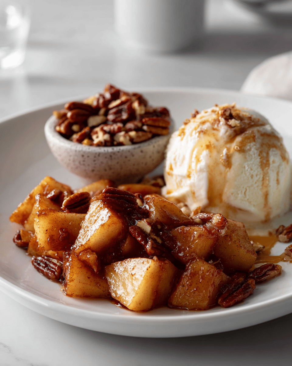 apple cinnamon dessert salsa served warm