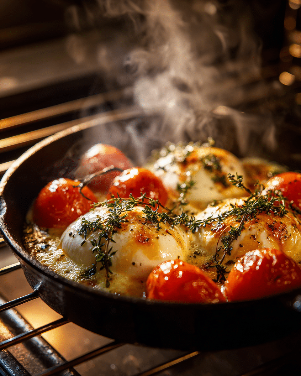 Oven-Baked Burrata Cheese with Blistered Tomatoes