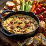 smoked gouda dip platter with vegetables and bread