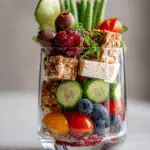 vegetarian charcuterie cup with fruit and cheese