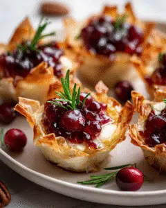 Camembert & Cranberry Phyllo Cups appetizer