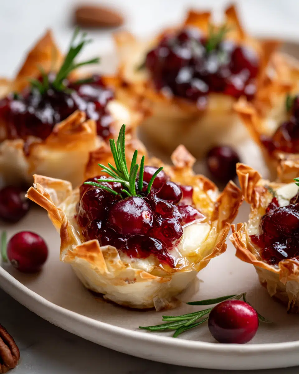 Camembert & Cranberry Phyllo Cups appetizer