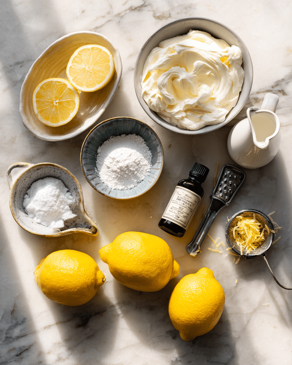 Ingredients for Lemon Mascarpone Mousse Cups