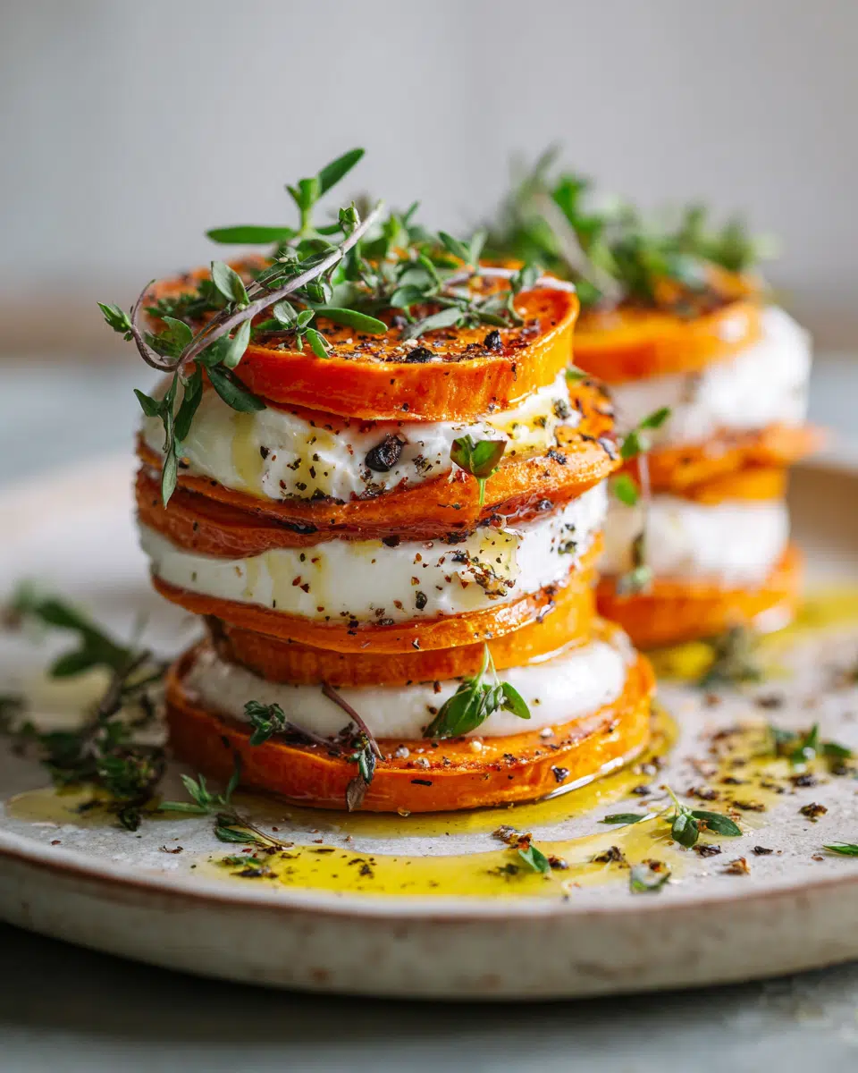 Mini sweet potato stacks