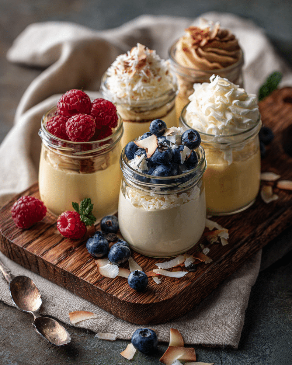 Lemon Mascarpone Mousse variations with toppings