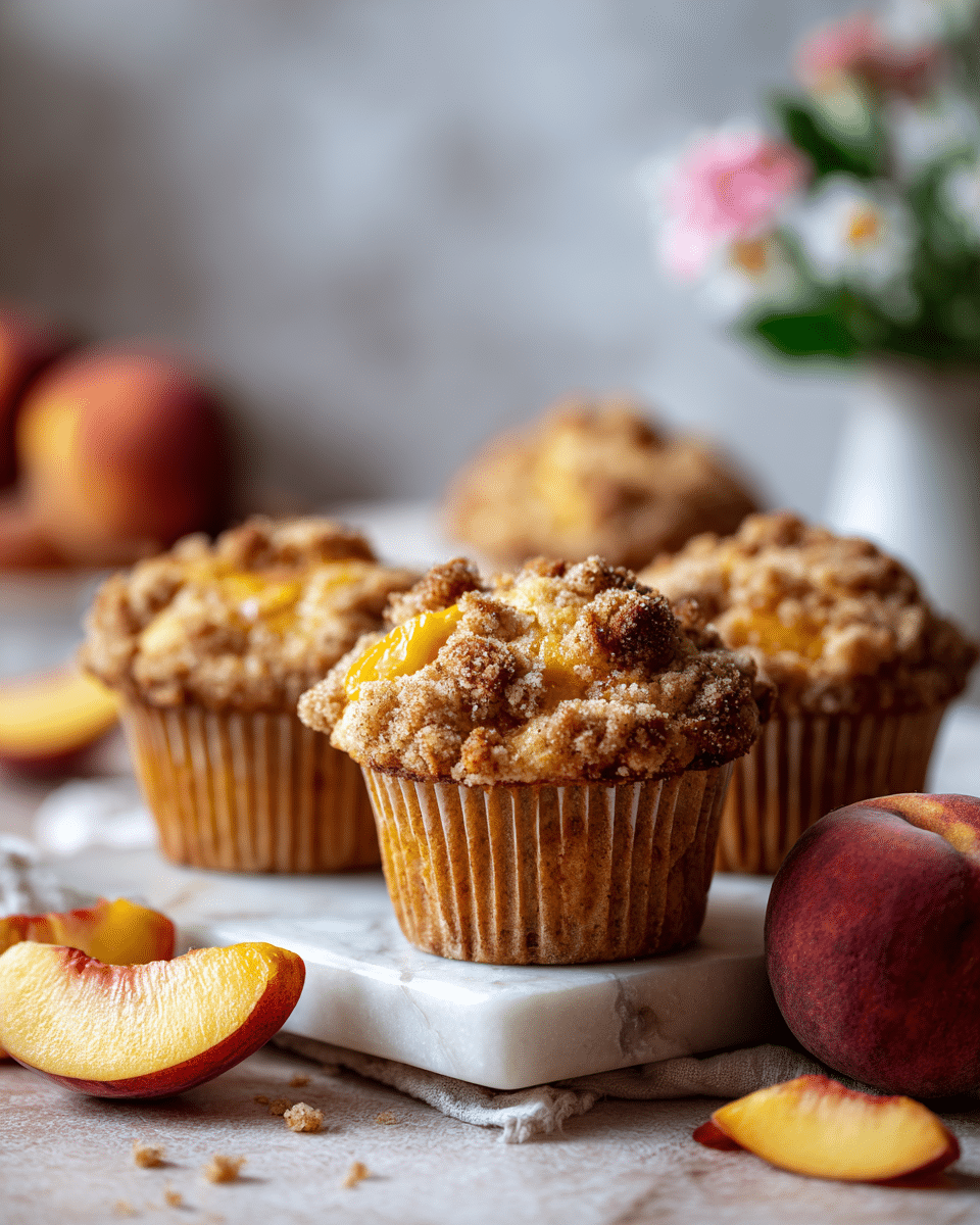 Peach Crumble Muffins