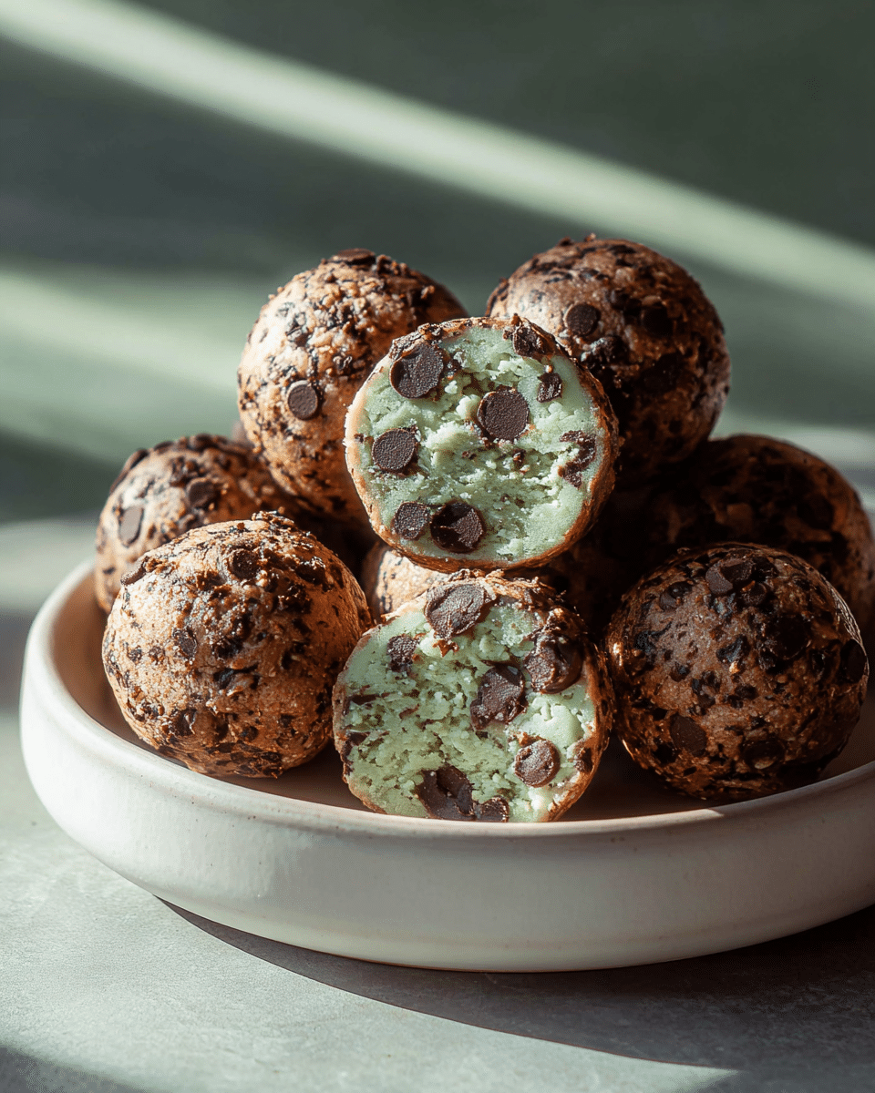 Mint Chocolate Chip Protein Balls
